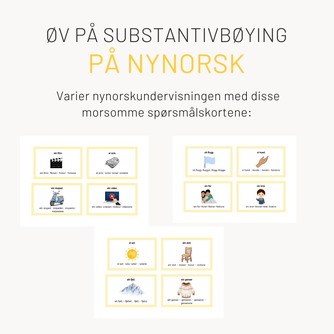 Kortspill om substantivbøying på nynorsk