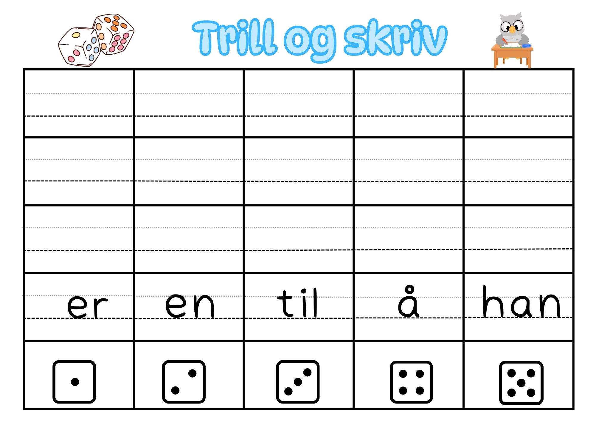 Trill og skriv høyfrekvente ord (1-20) - Bilde 2