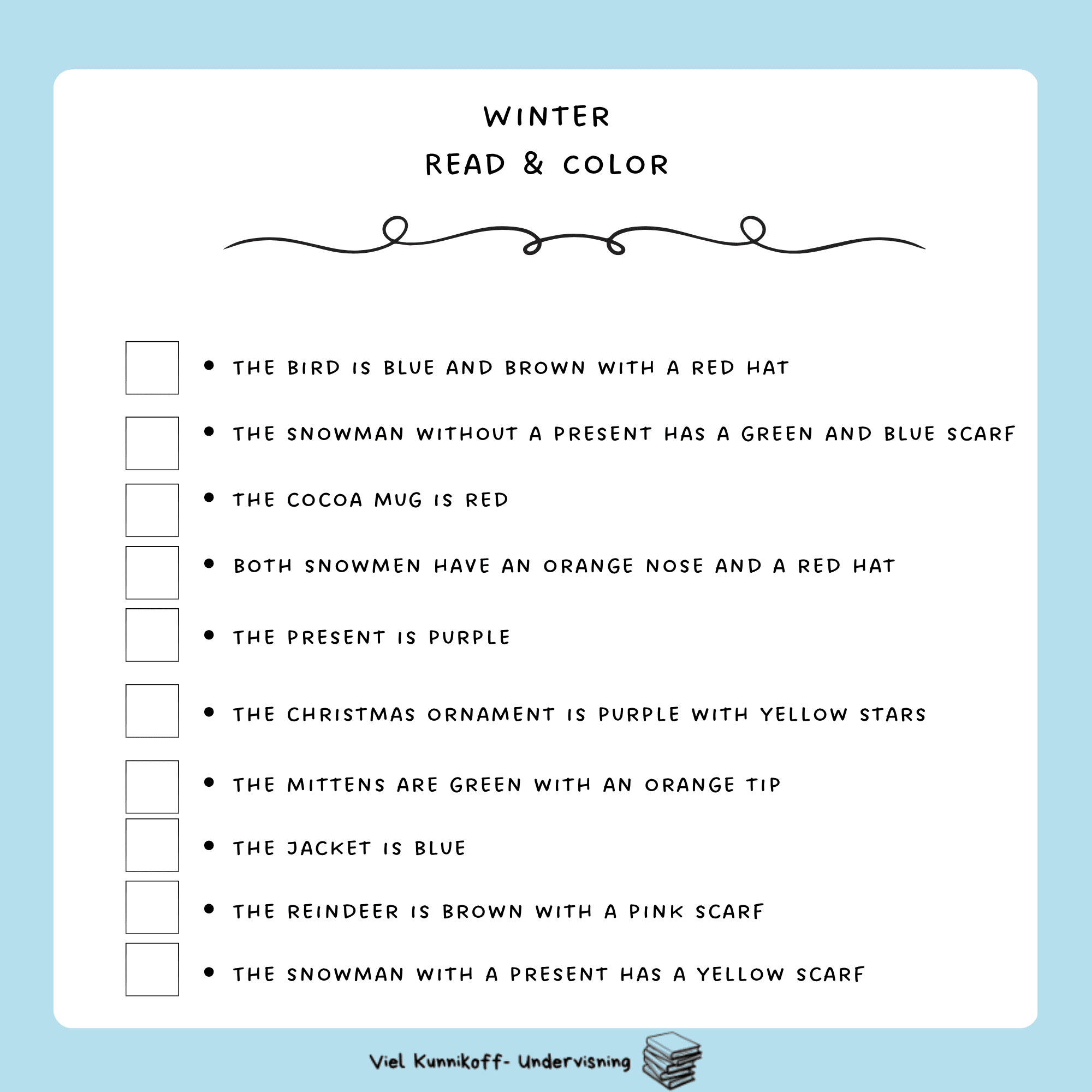 Read and color - winter