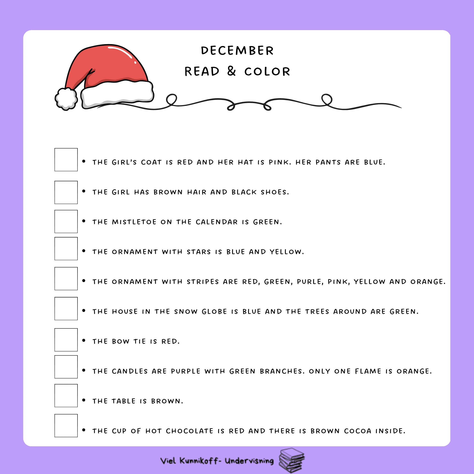 Read and color - december