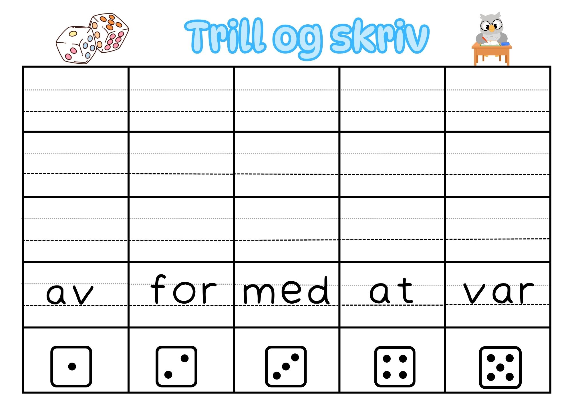 Trill og skriv høyfrekvente ord (1-20) - Bilde 3