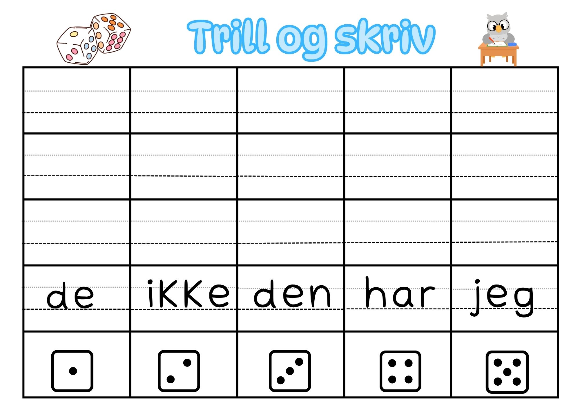 Trill og skriv høyfrekvente ord (1-20) - Bilde 4