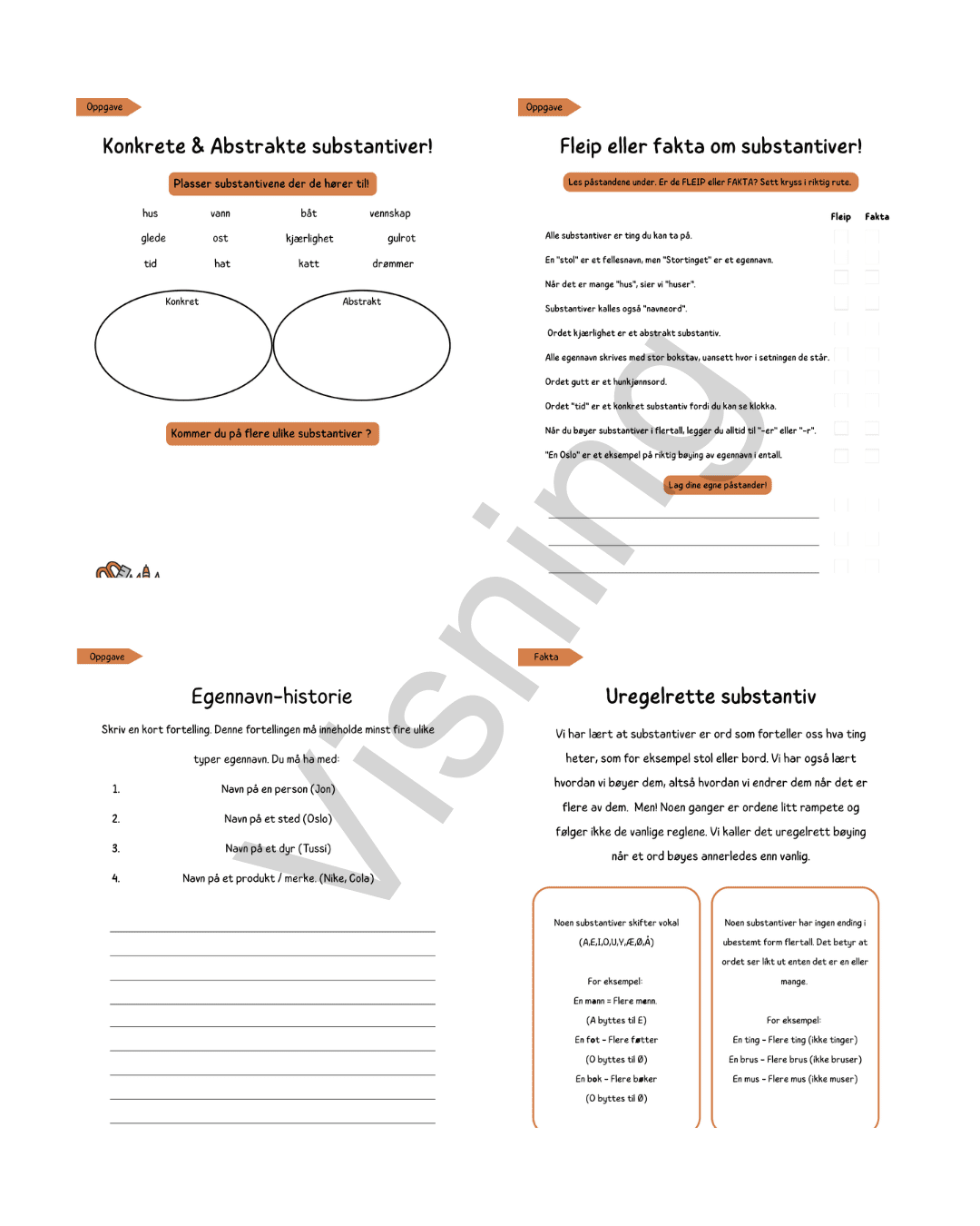 Arbeidshefte grammatikk - SUBSTANTIV - Bilde 2