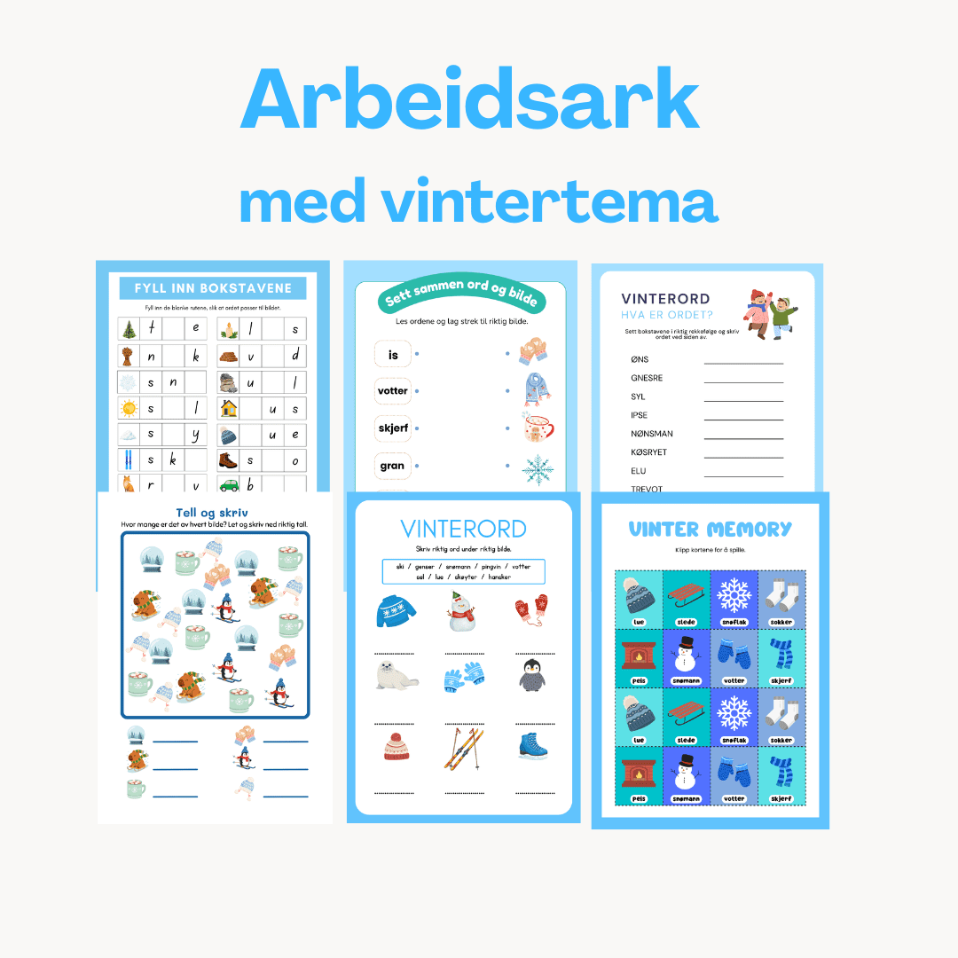 Arbeidsark med vintertema