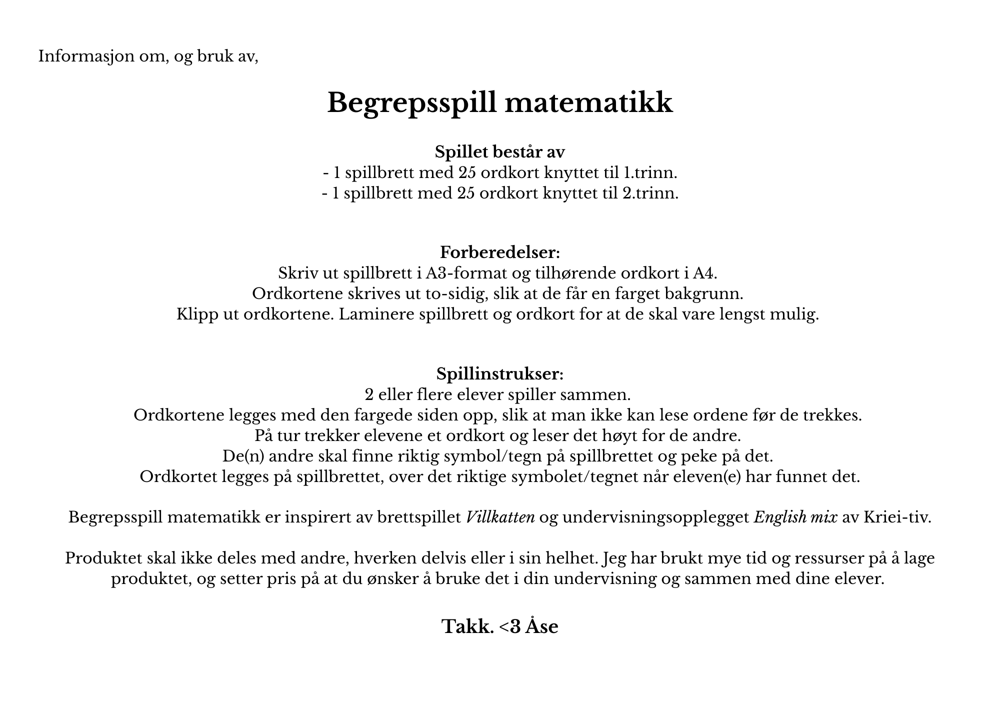 Begrepsspill matematikk, 1.-2.trinn - Bilde 3