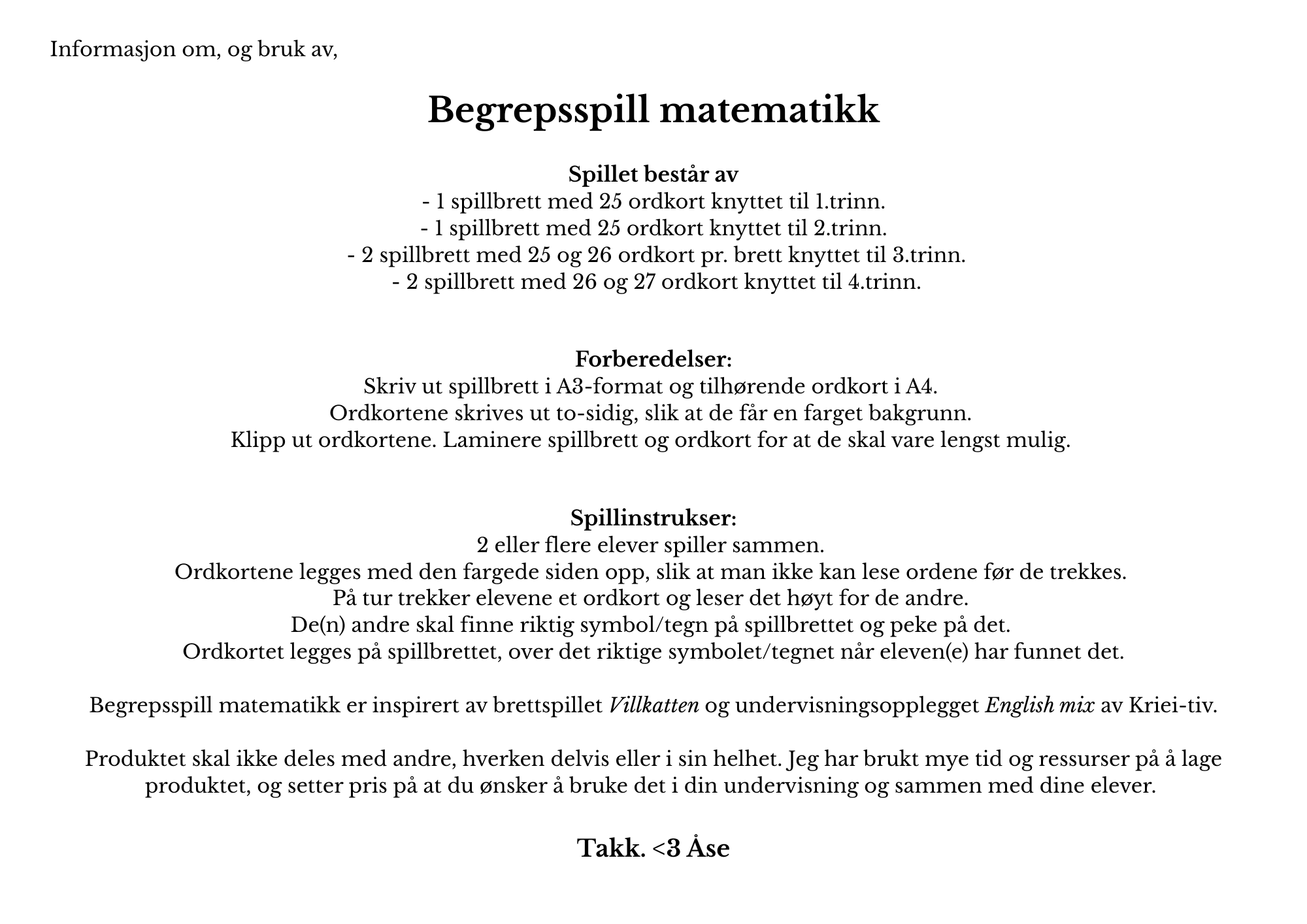 Begrepsspill matematikk, 1.-4.trinn - Bilde 3