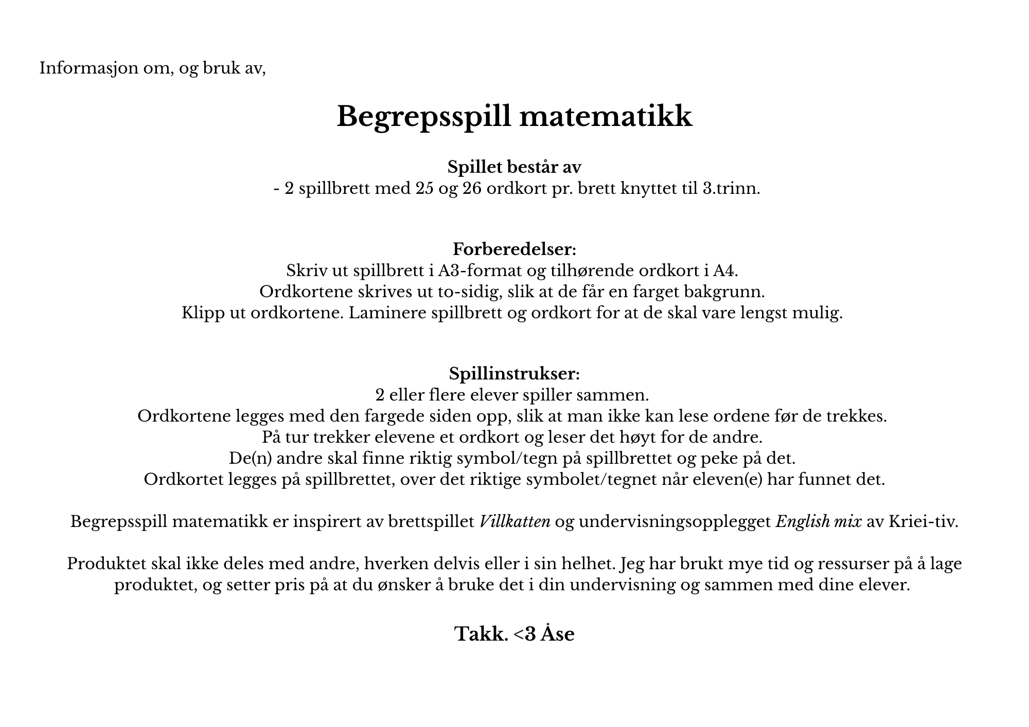 Begrepsspill matematikk, 3.trinn - Bilde 3