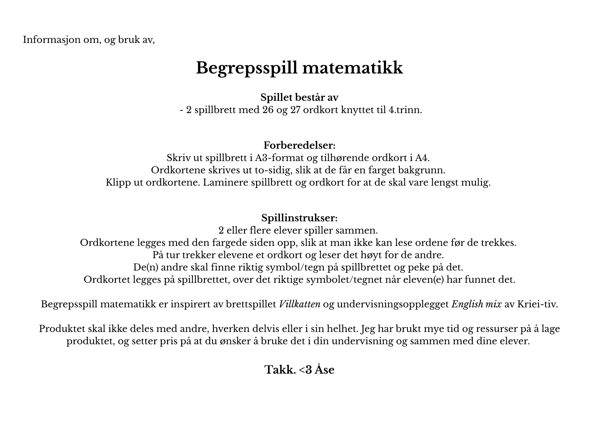 Begrepsspill matematikk, 4.trinn - Bilde 3