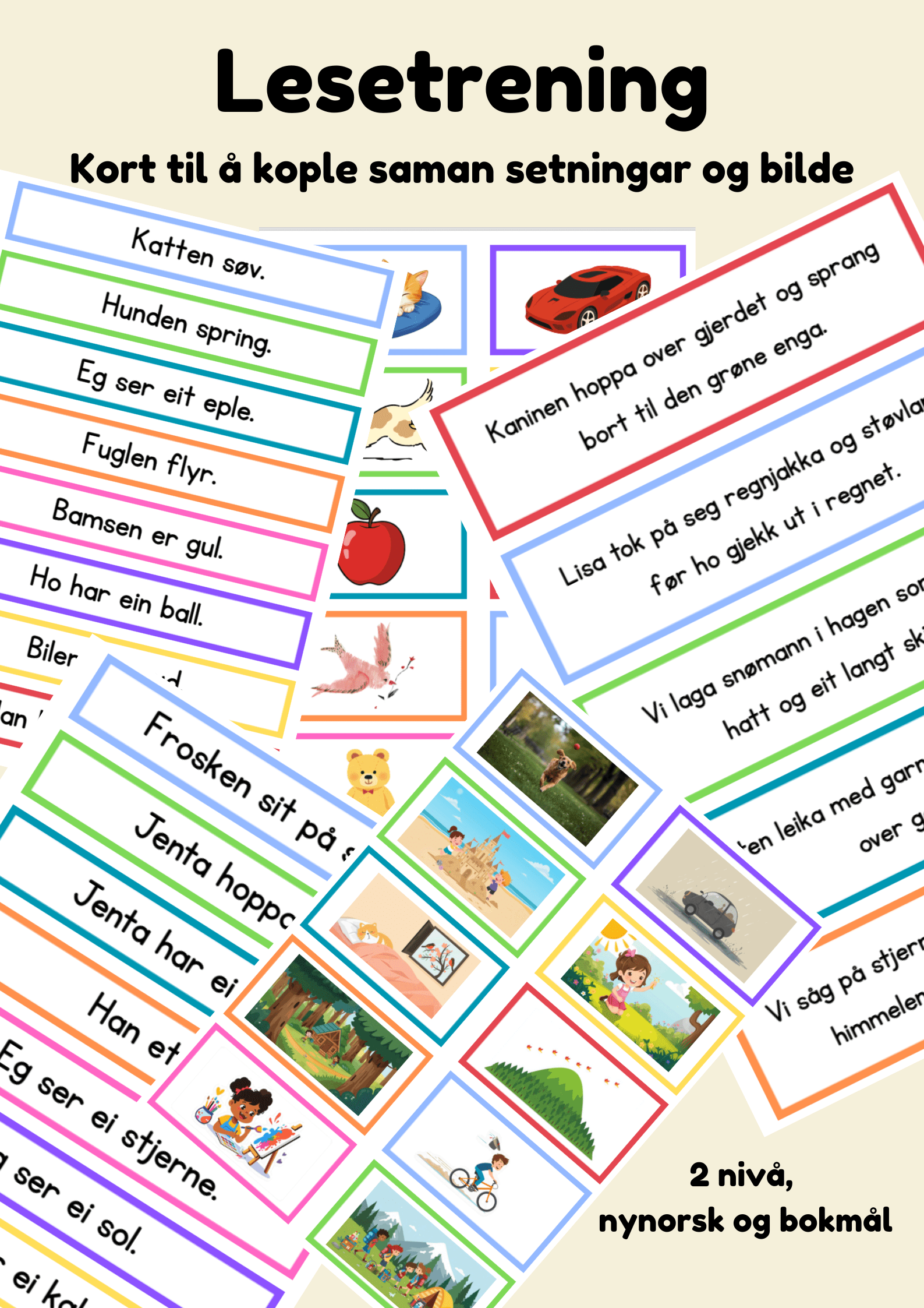Lesetrening: Kople saman setning og bilde