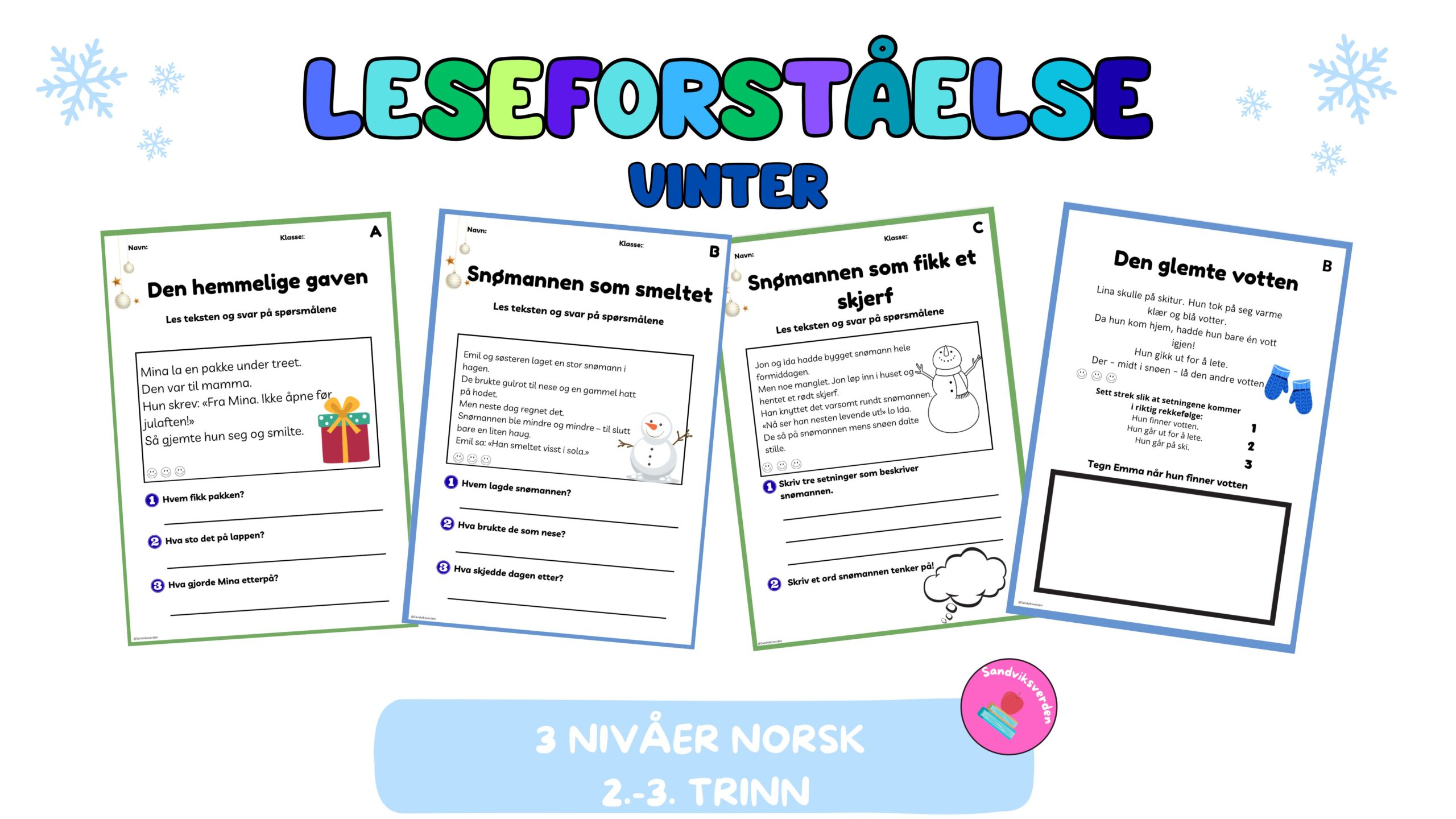 Leseforståelse- Jul og Vinter