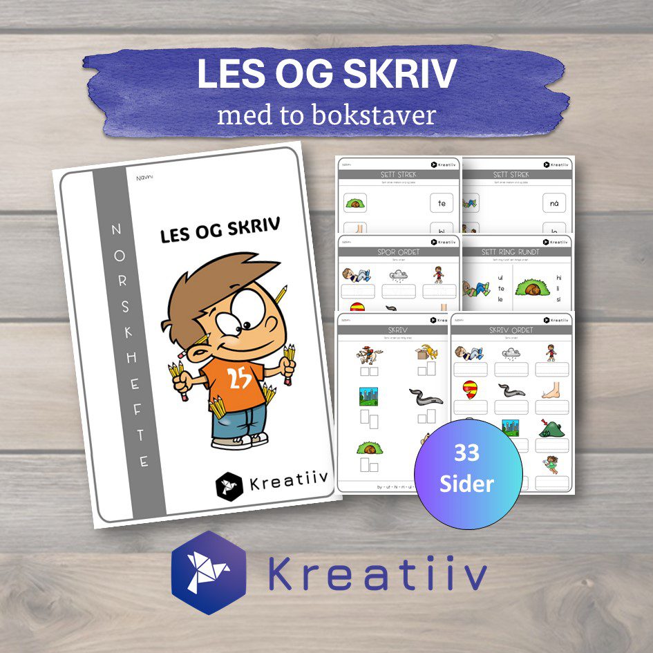 Les og skriv med to bokstaver