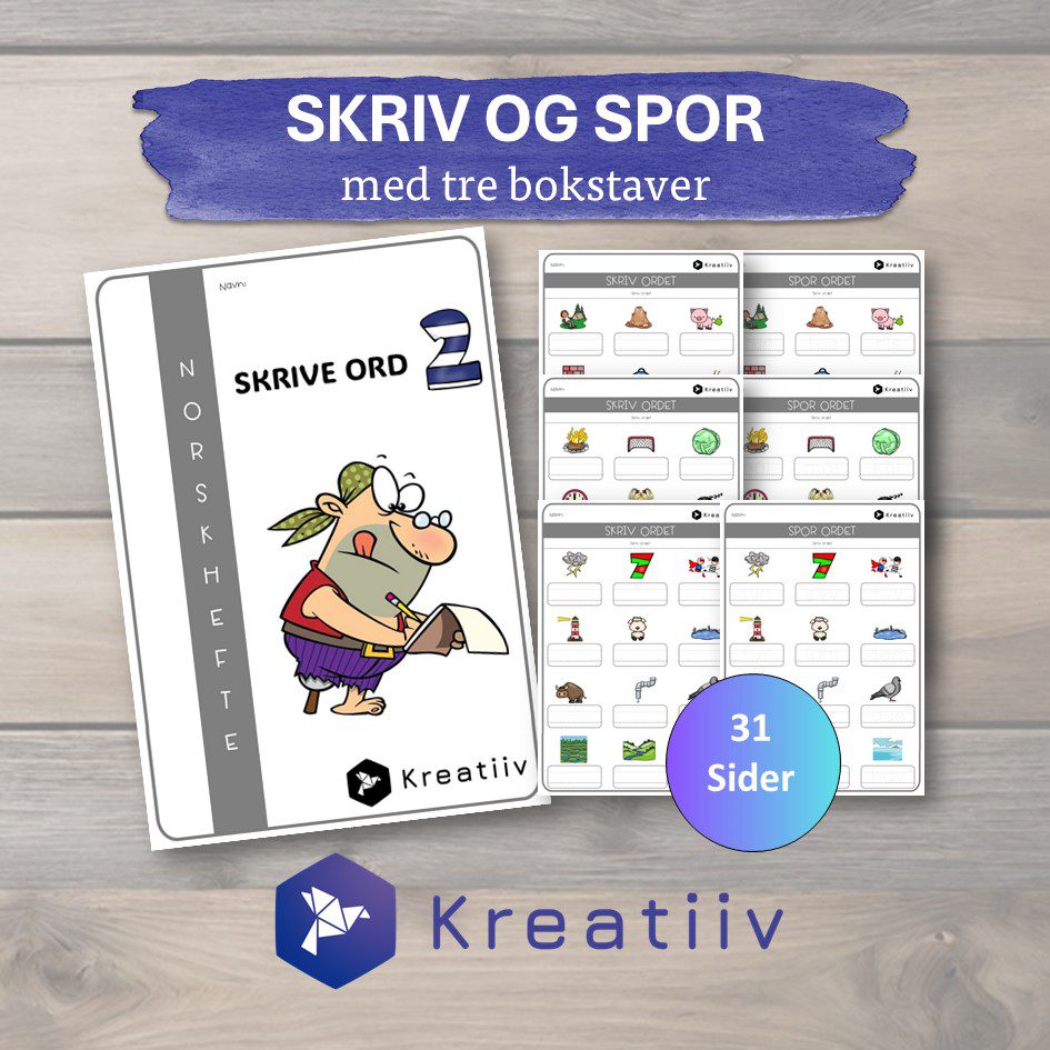 Skriv og spor med tre bokstaver