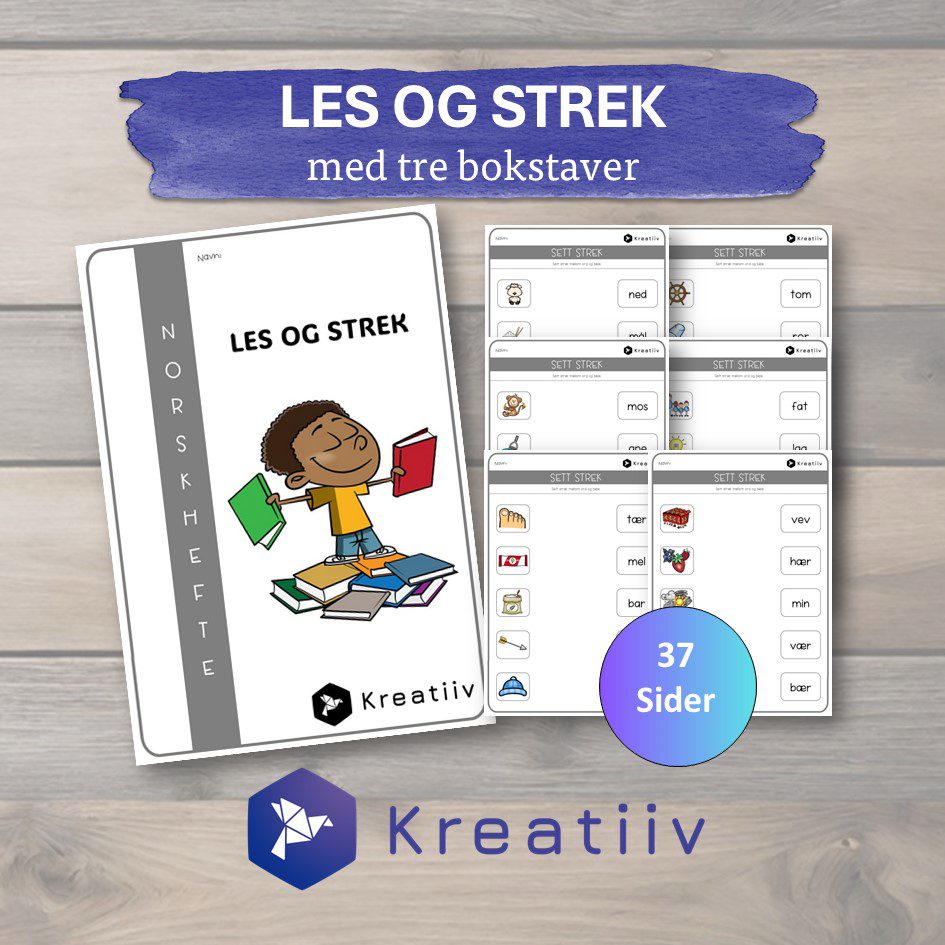 Les og sett strek - tre bokstaver