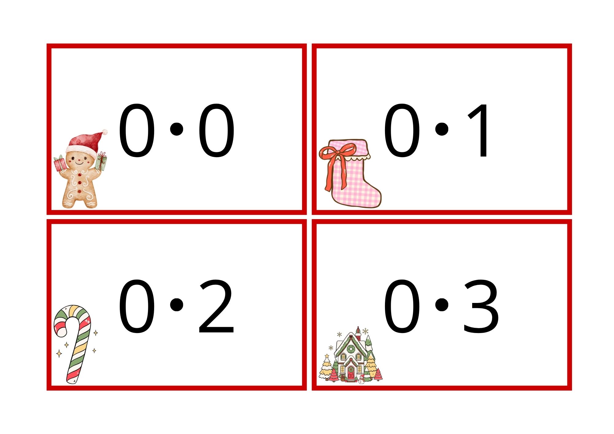 Multiplikasjonskort for 0- til 11-gangen med julemotiv - Bilde 2