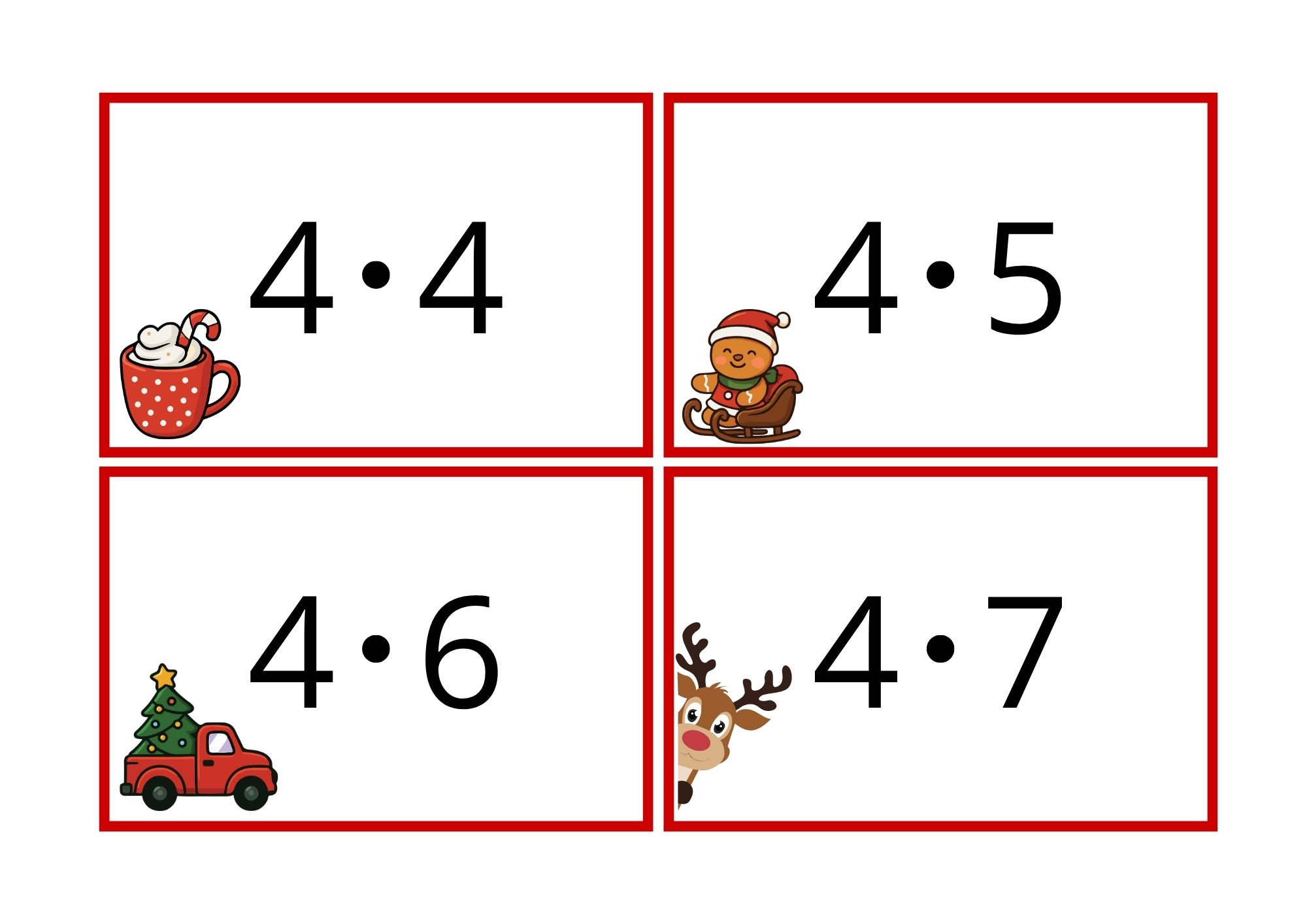 Multiplikasjonskort for 0- til 11-gangen med julemotiv - Bilde 6
