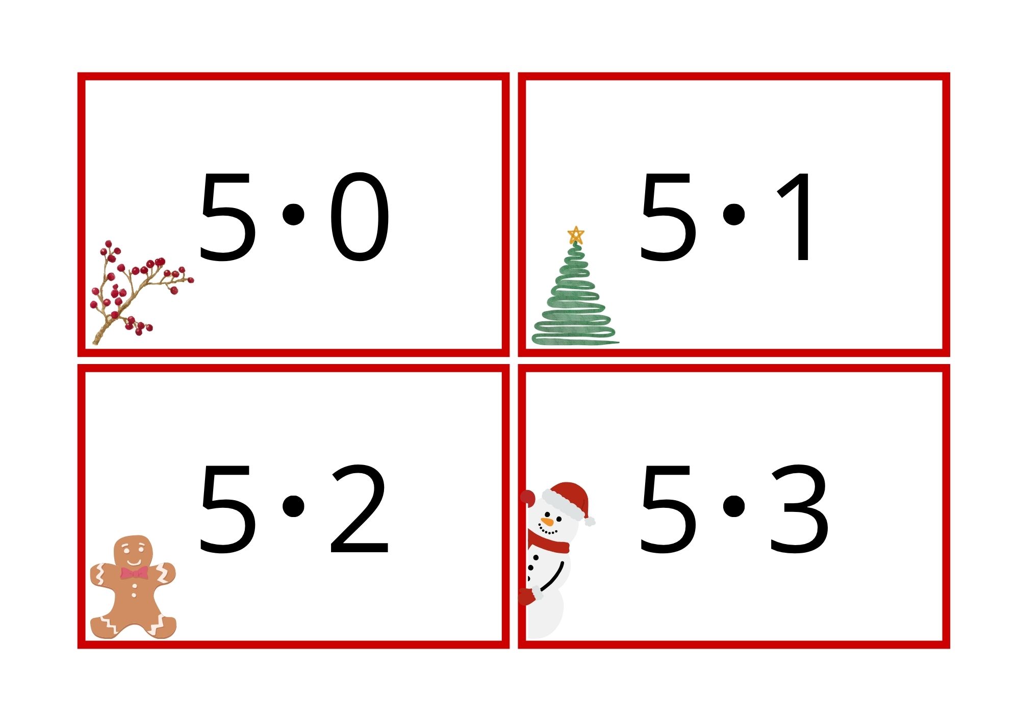 Multiplikasjonskort for 0- til 11-gangen med julemotiv - Bilde 7