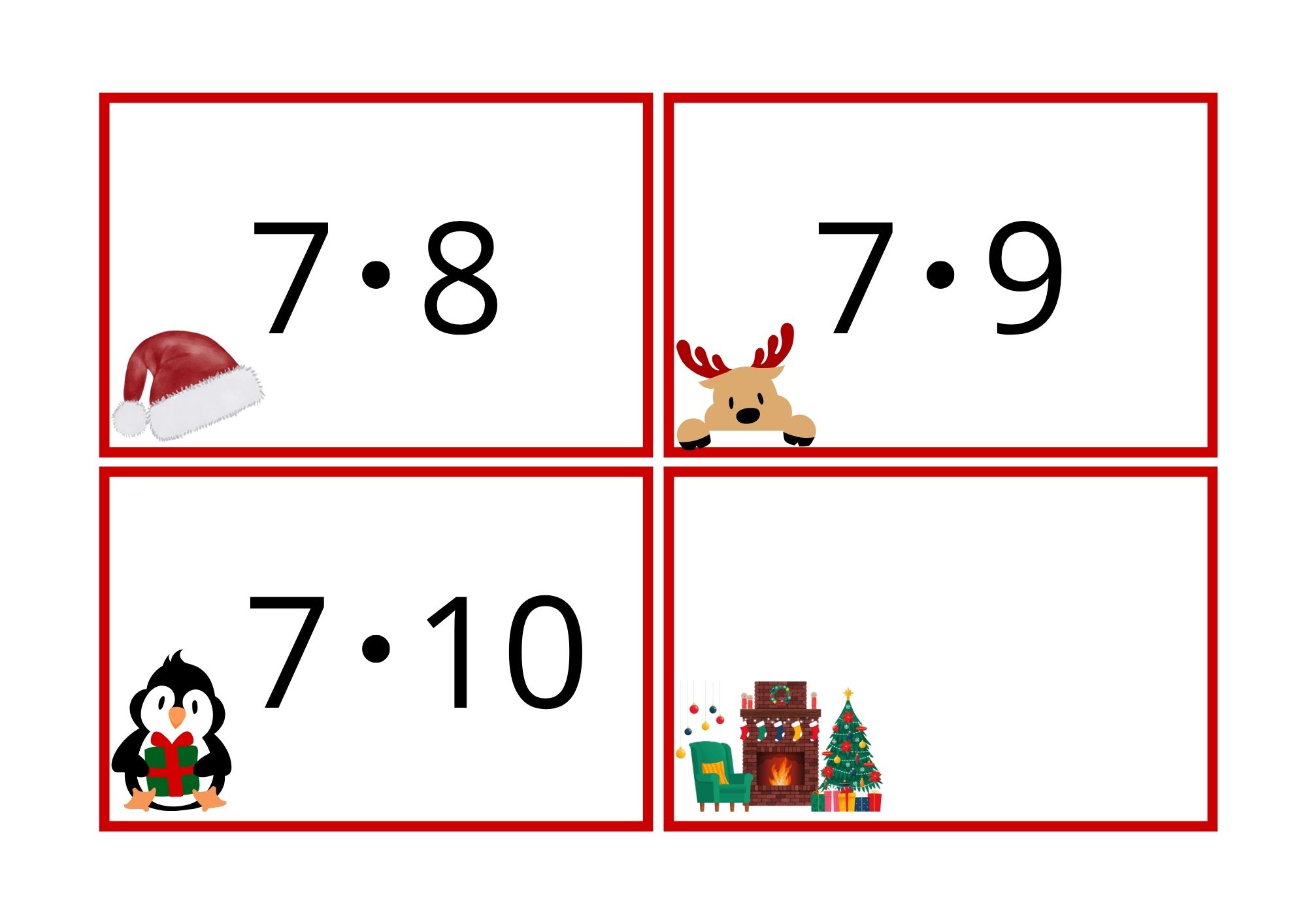 Multiplikasjonskort for 0- til 11-gangen med julemotiv - Bilde 9