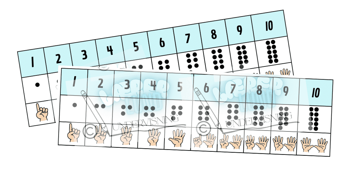 Pultstripe/tallkort tallene 0 - 10