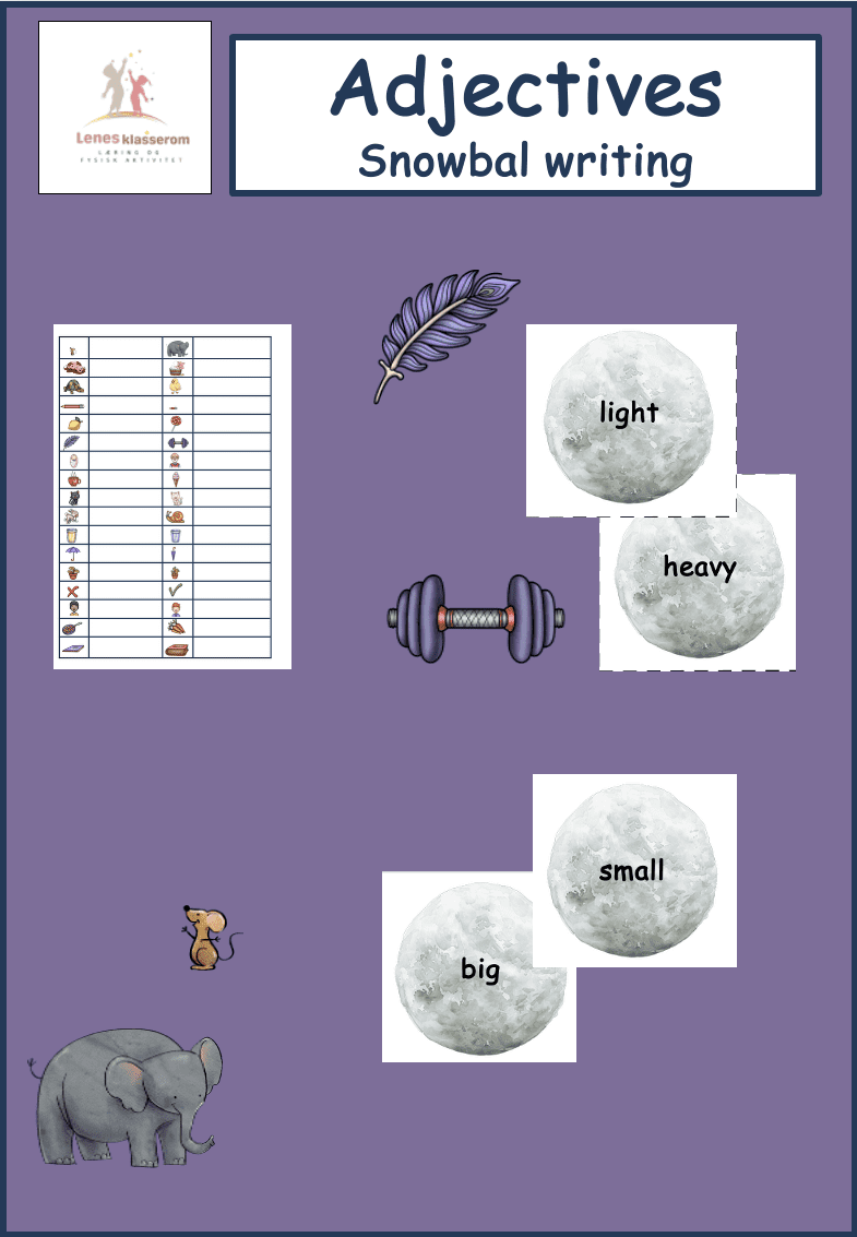 Adjectives- Snowbal writing