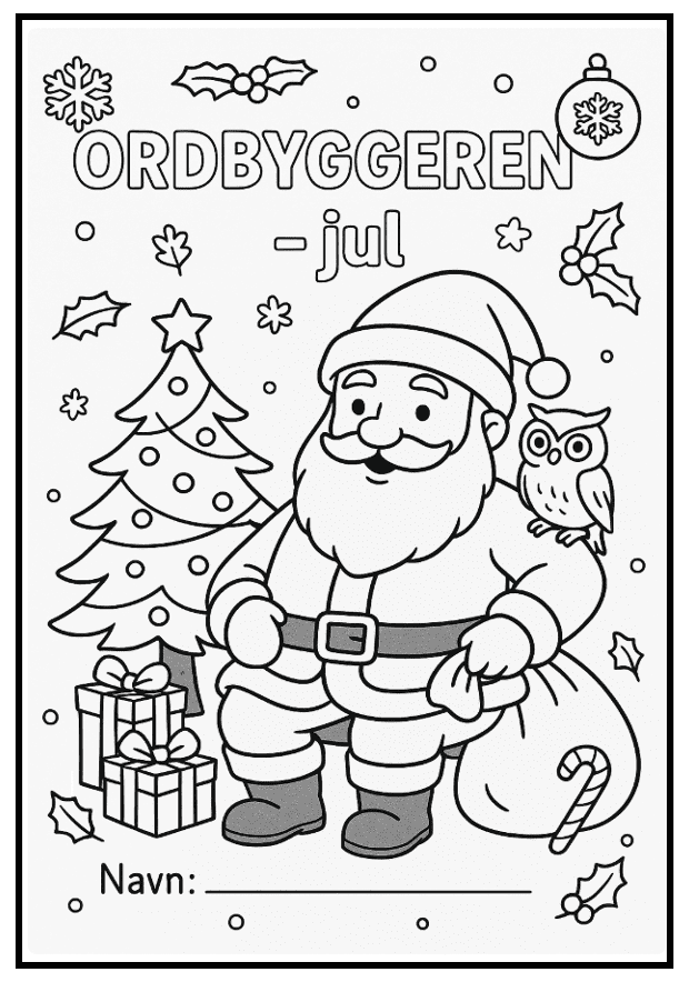Ordbyggeren jul - BM - se på bildet, finn ord og bygg ut setningene - ca 1.-3.trinn- begynneropplæring - spesialundervisning