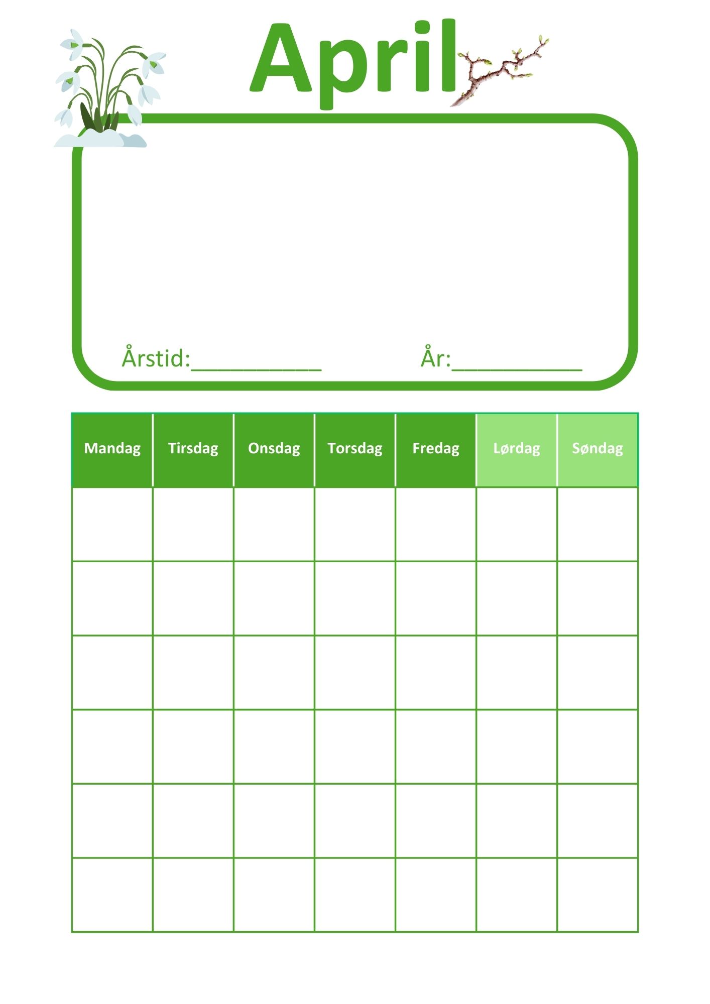 Kalender med årshjul og plakater for årstider - "evighetskalender" - Bilde 3