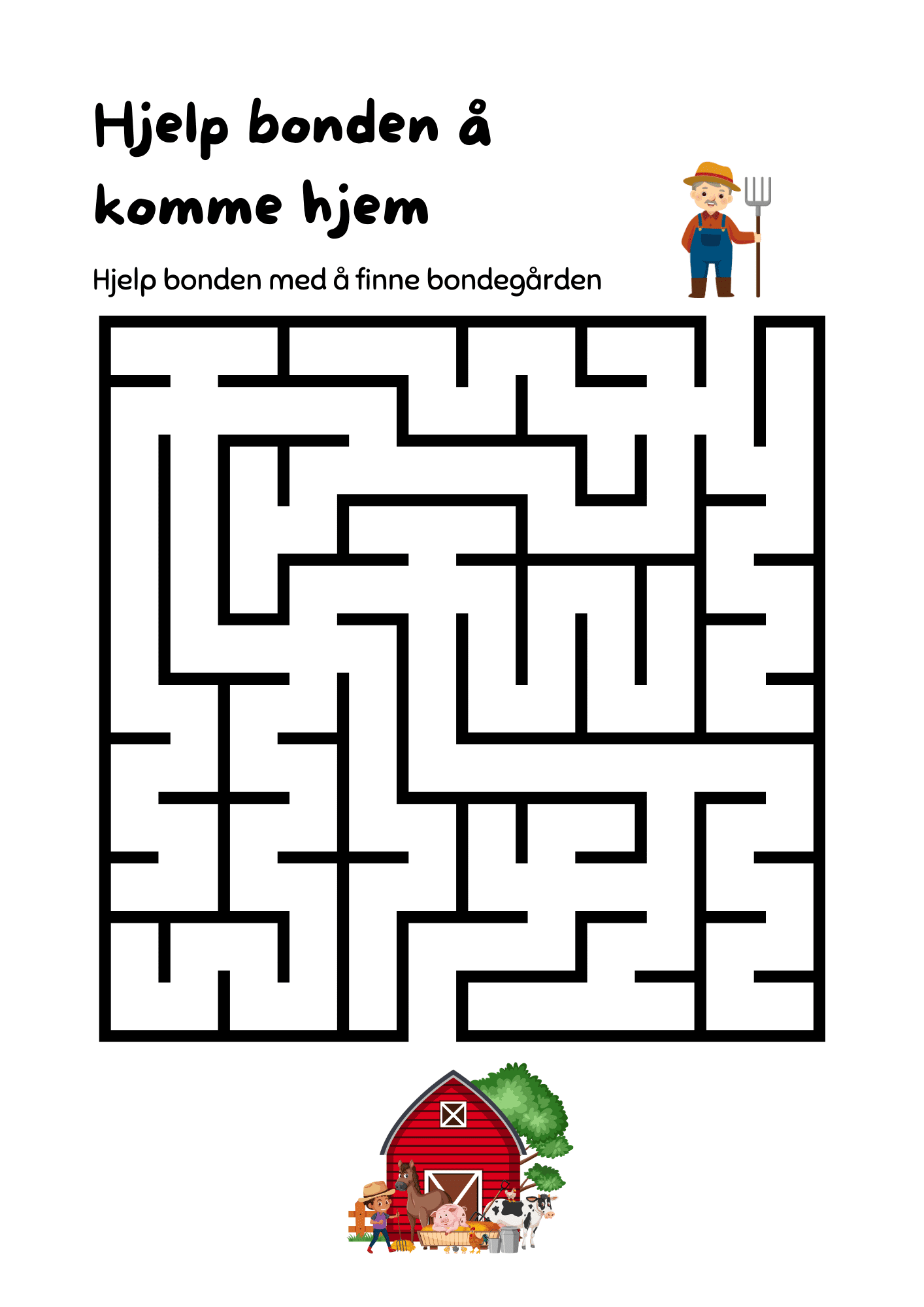 To labyrinter med bondegårdtema