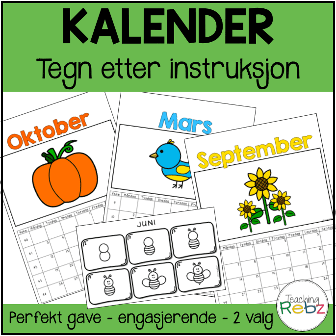 Kalender - Tegn etter instruksjon - NN og BM