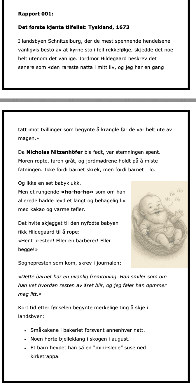 Hemmeligstemplet nisserapport - BM- 15 sider - humoristisk tekst m/oppgaver - ca 5.-7.trinn - Bilde 2