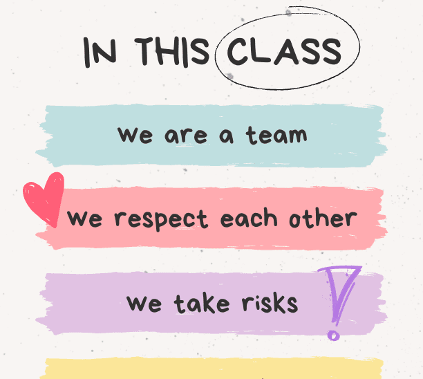 Plakat: "In this class we are"