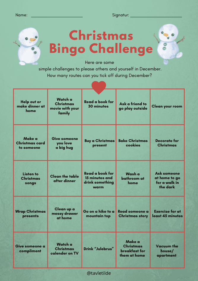 Christmas bingo