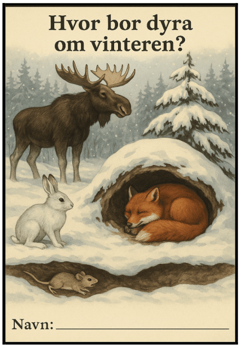 Hvor bor dyra om vinteren? - BM - faktatekst med spørsmål - 24 sider - ca 3.-5.trinn