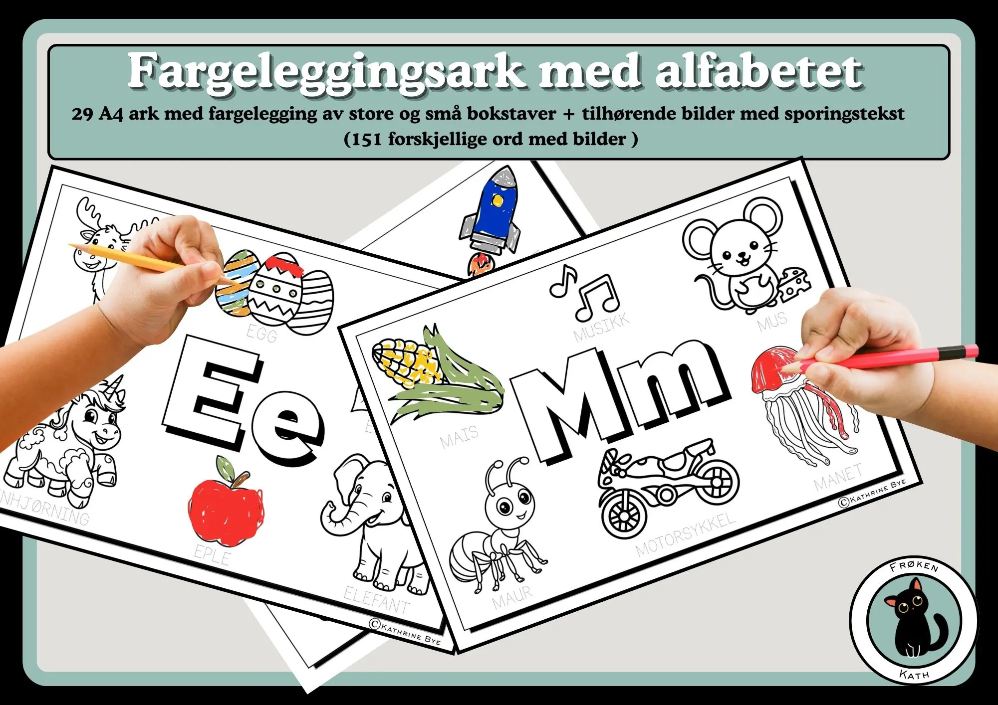 Alfabetet fargeleggingsark med sporing