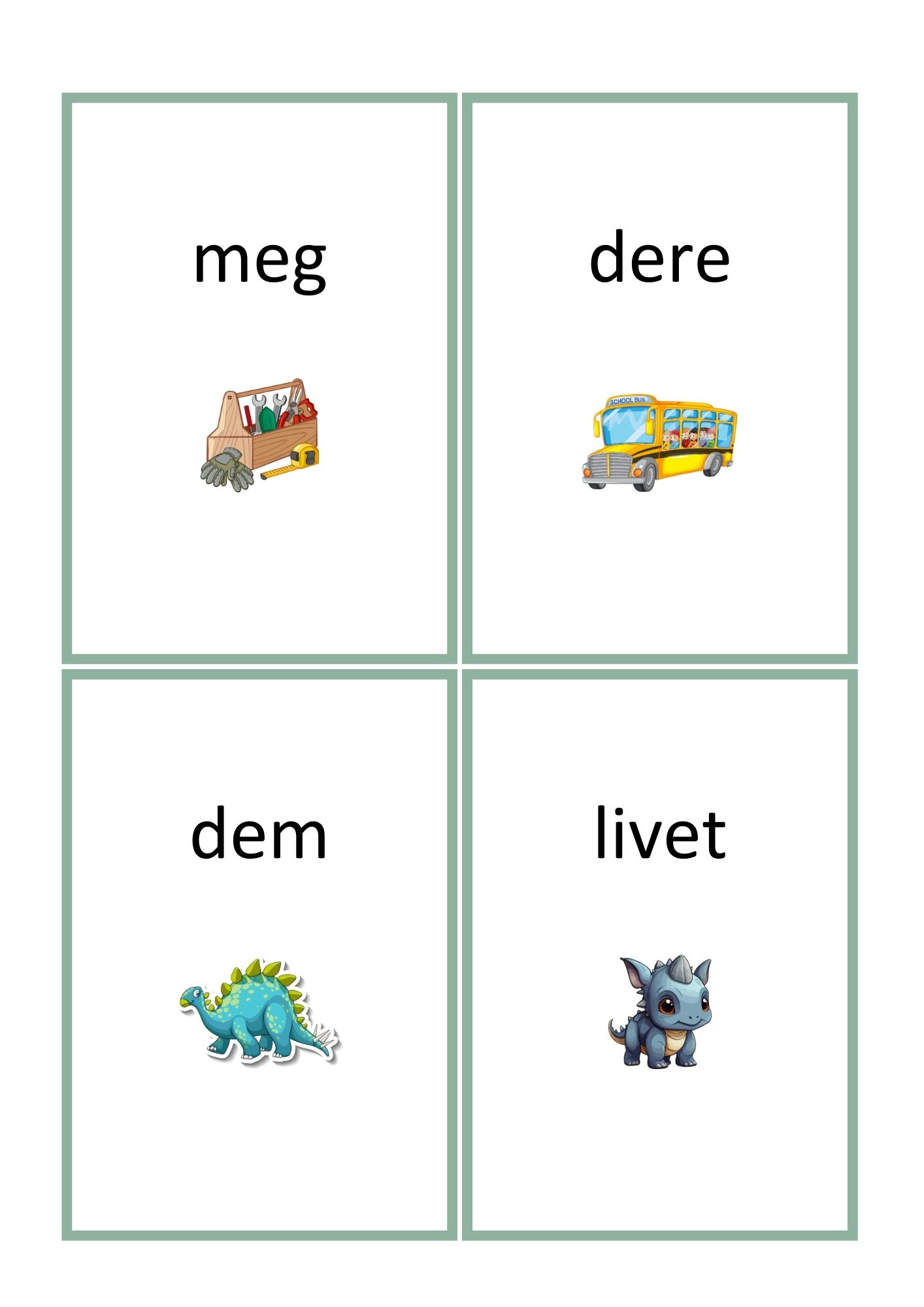 Høyfrekvente ord rangert fra 120 - 240 - arbeidskort - små bokstaver - Bilde 7