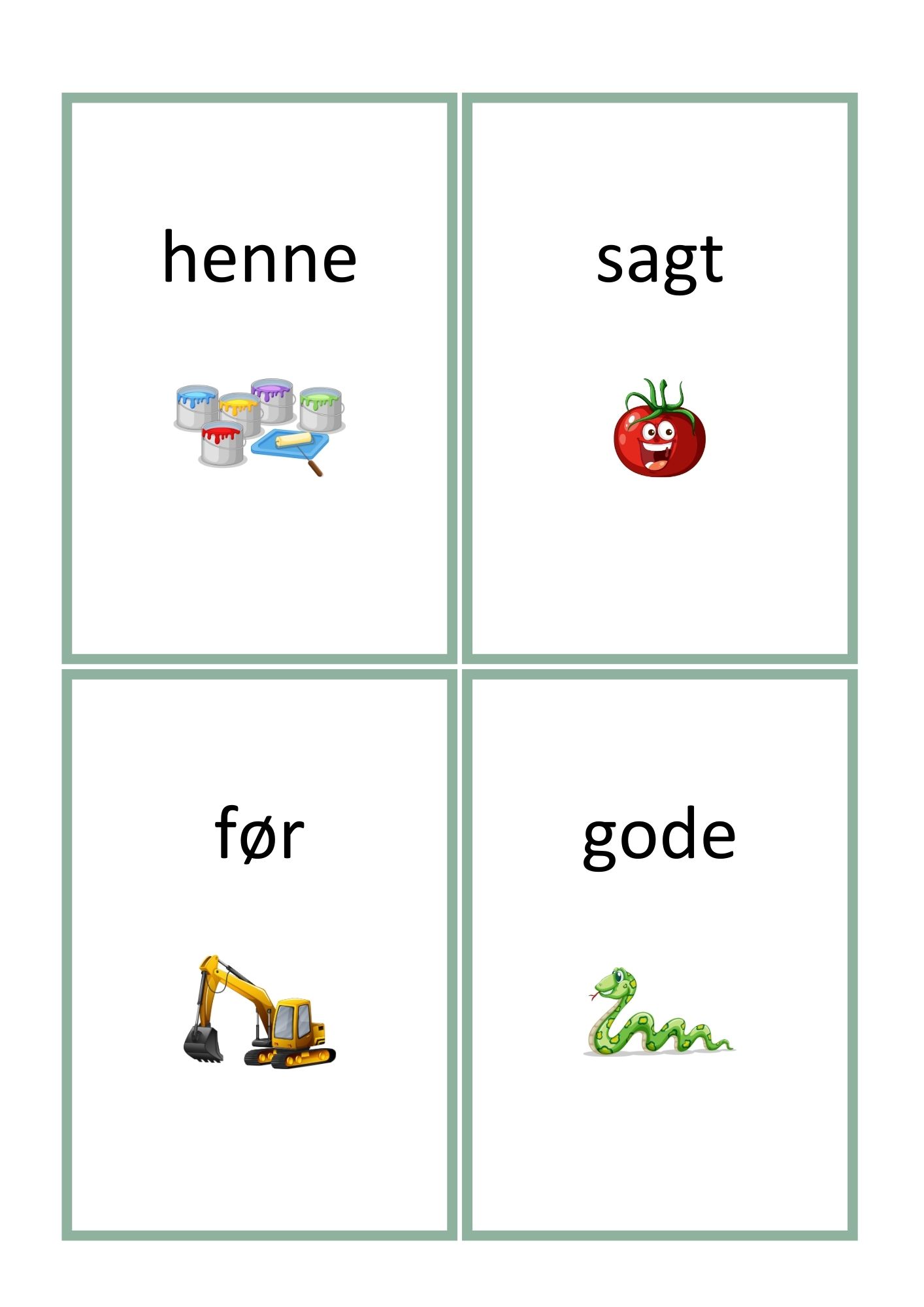Høyfrekvente ord rangert fra 120 - 240 - arbeidskort - små bokstaver - Bilde 6