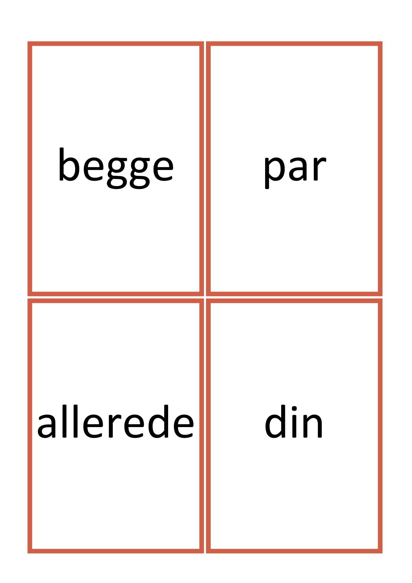 Høyfrekvente ord rangert fra 120 - 240 - arbeidskort - små bokstaver - Bilde 4