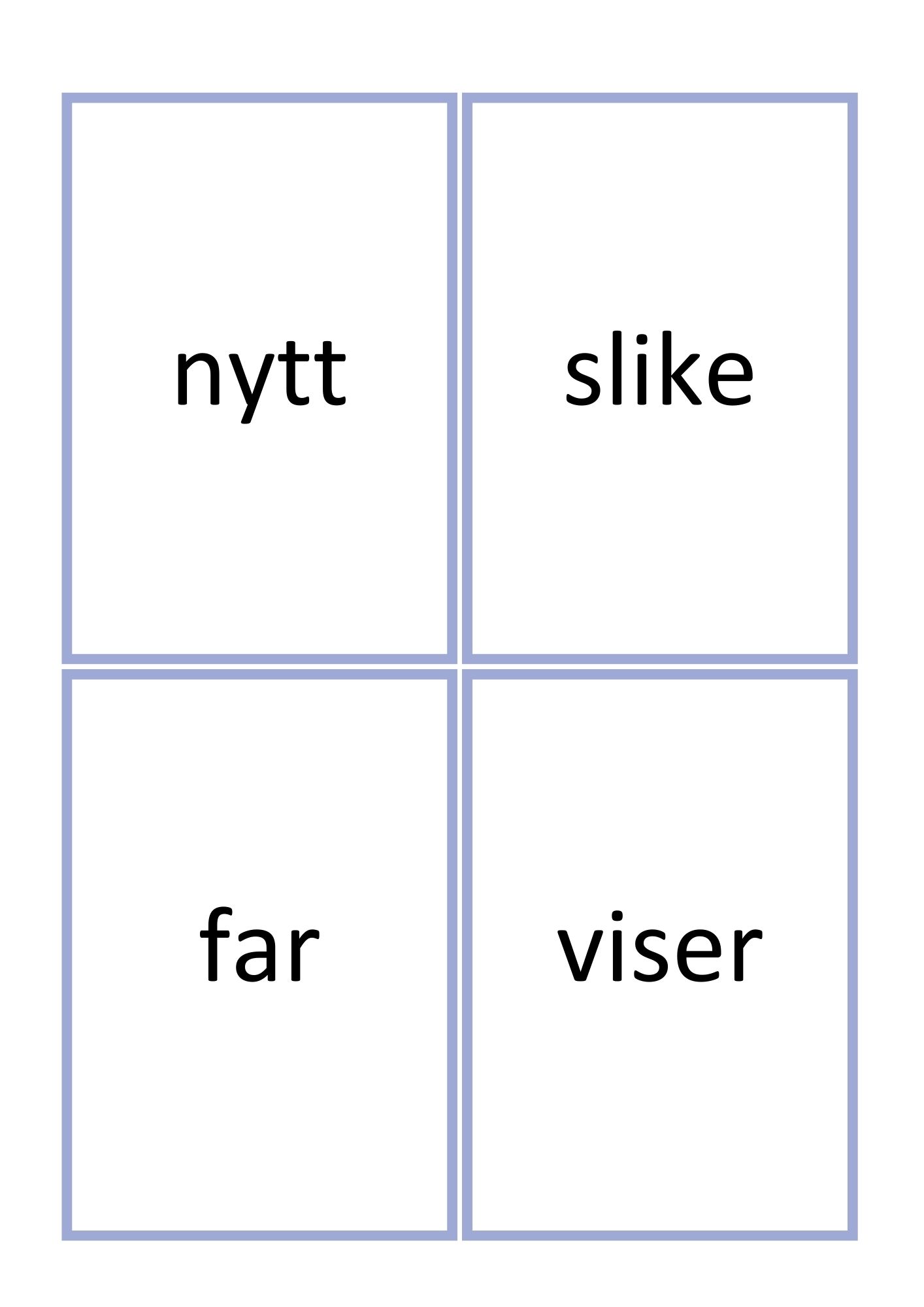 Høyfrekvente ord rangert fra 120 - 240 - arbeidskort - små bokstaver - Bilde 2