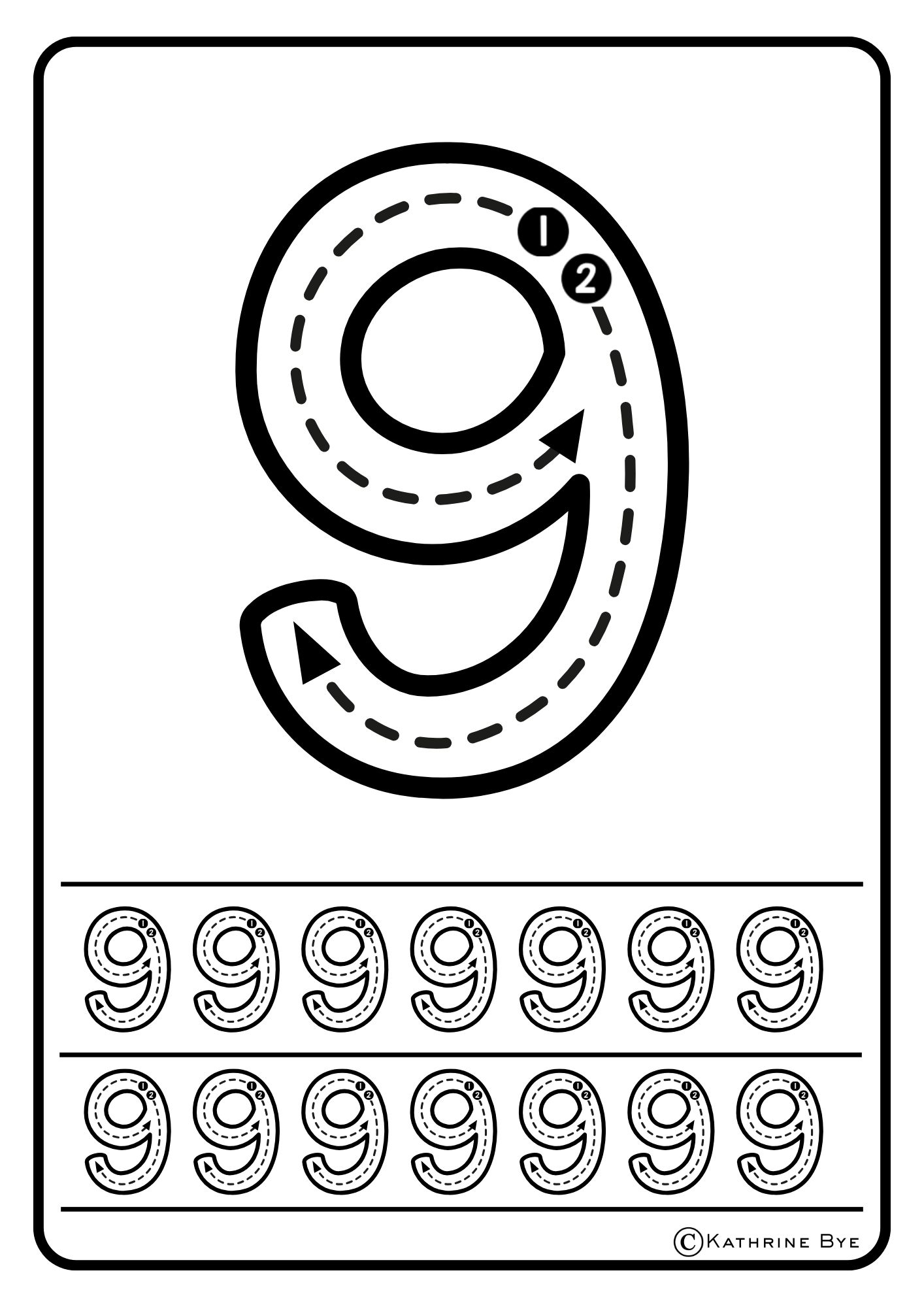 Sporingsark med siffer - 20 sporingsark i farger + 20 sporingsark i svart/hvitt - Bilde 5