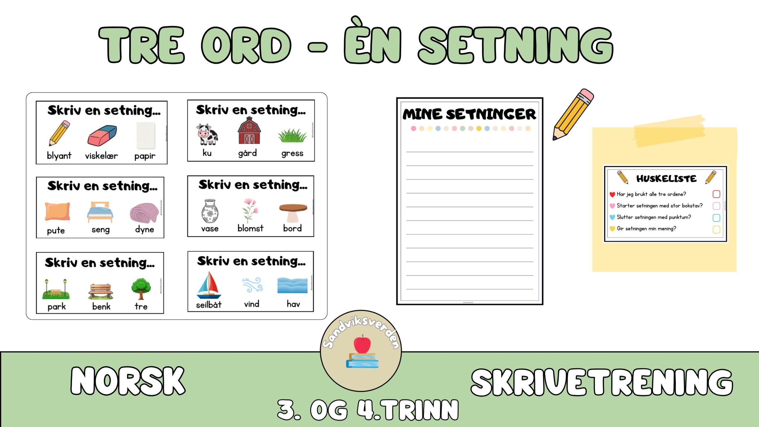 Tre ord- Èn setning