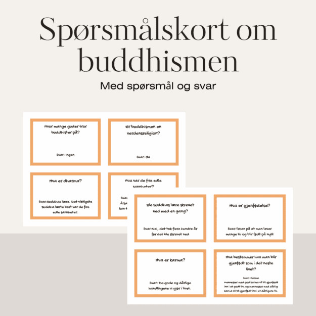 Spørsmålskort (med svar) om buddhismen