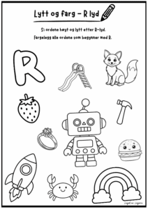 Lytt og farg - R lyd
