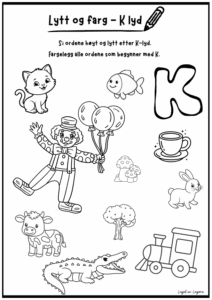 Lytt og farg - K lyd