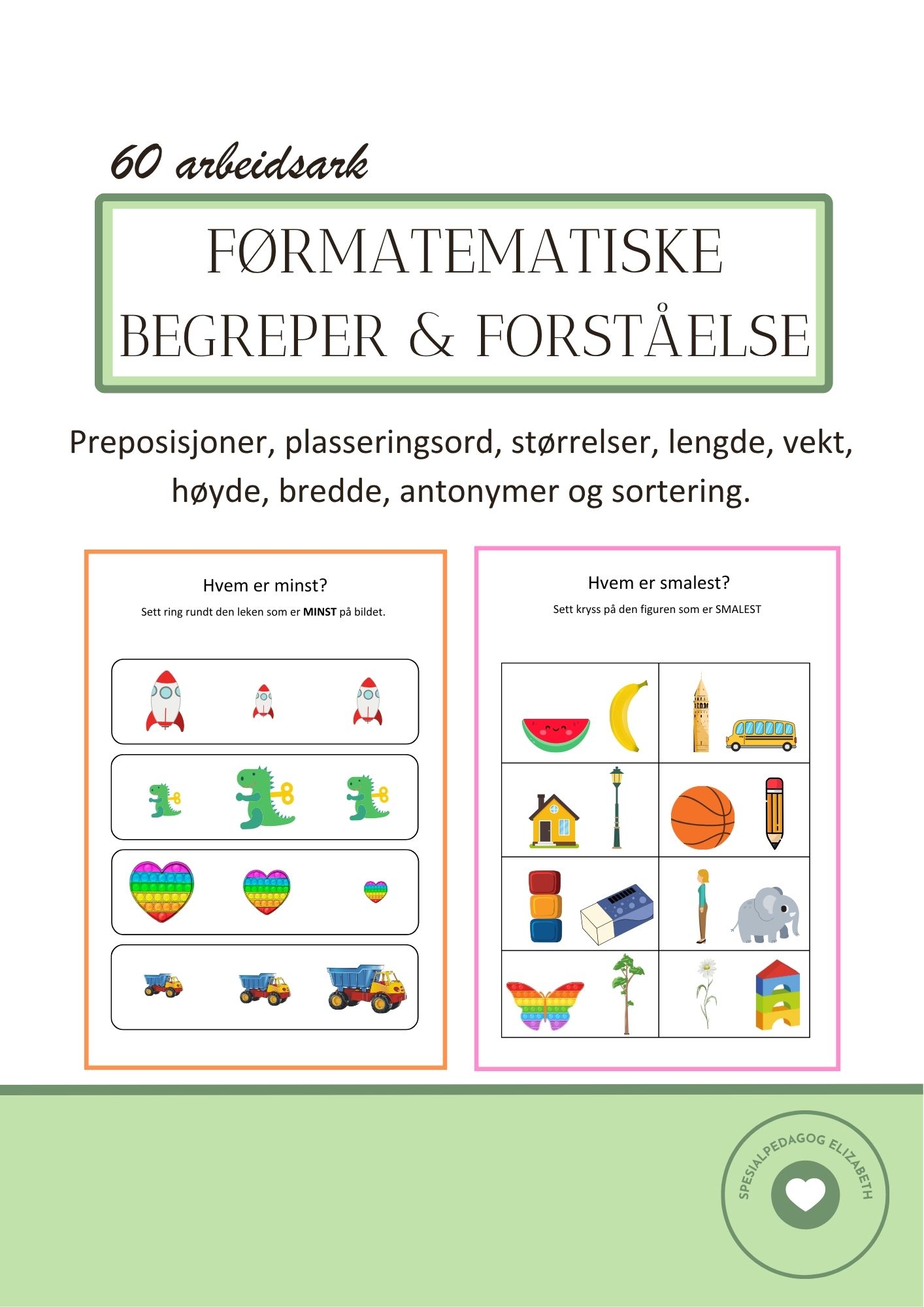 Førmatematiske begreper & forståelse