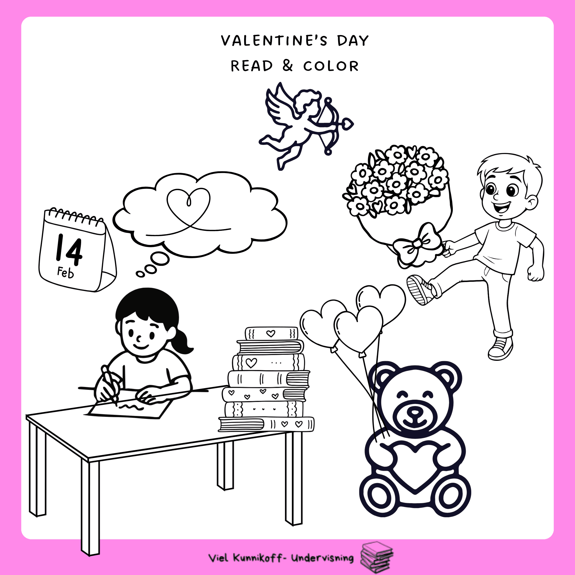 Valentine’s day Read & Color