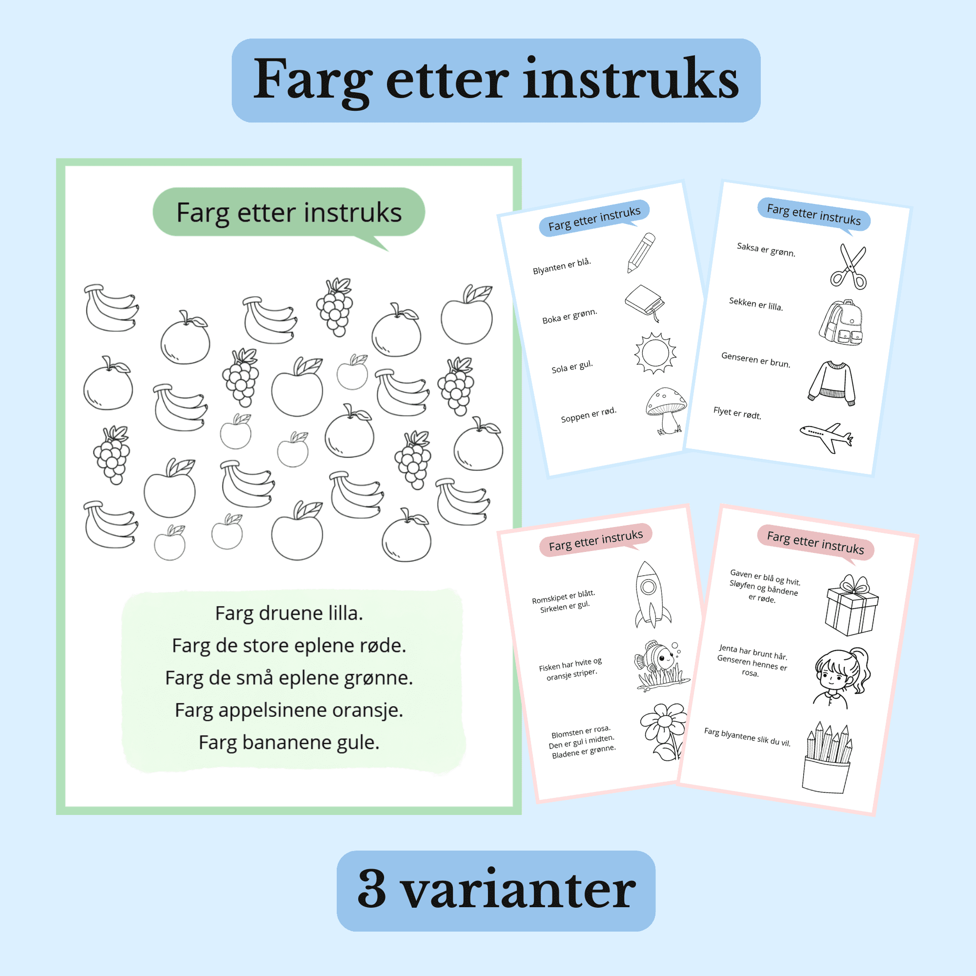 Farg etter instruks (nivådelt)