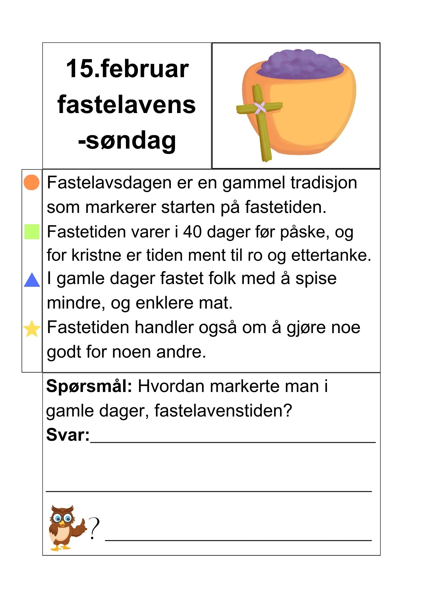Februar måned - faktatekster om merkedager og kulturelle- og religiøse hendelser + små oppgaver - Bilde 11