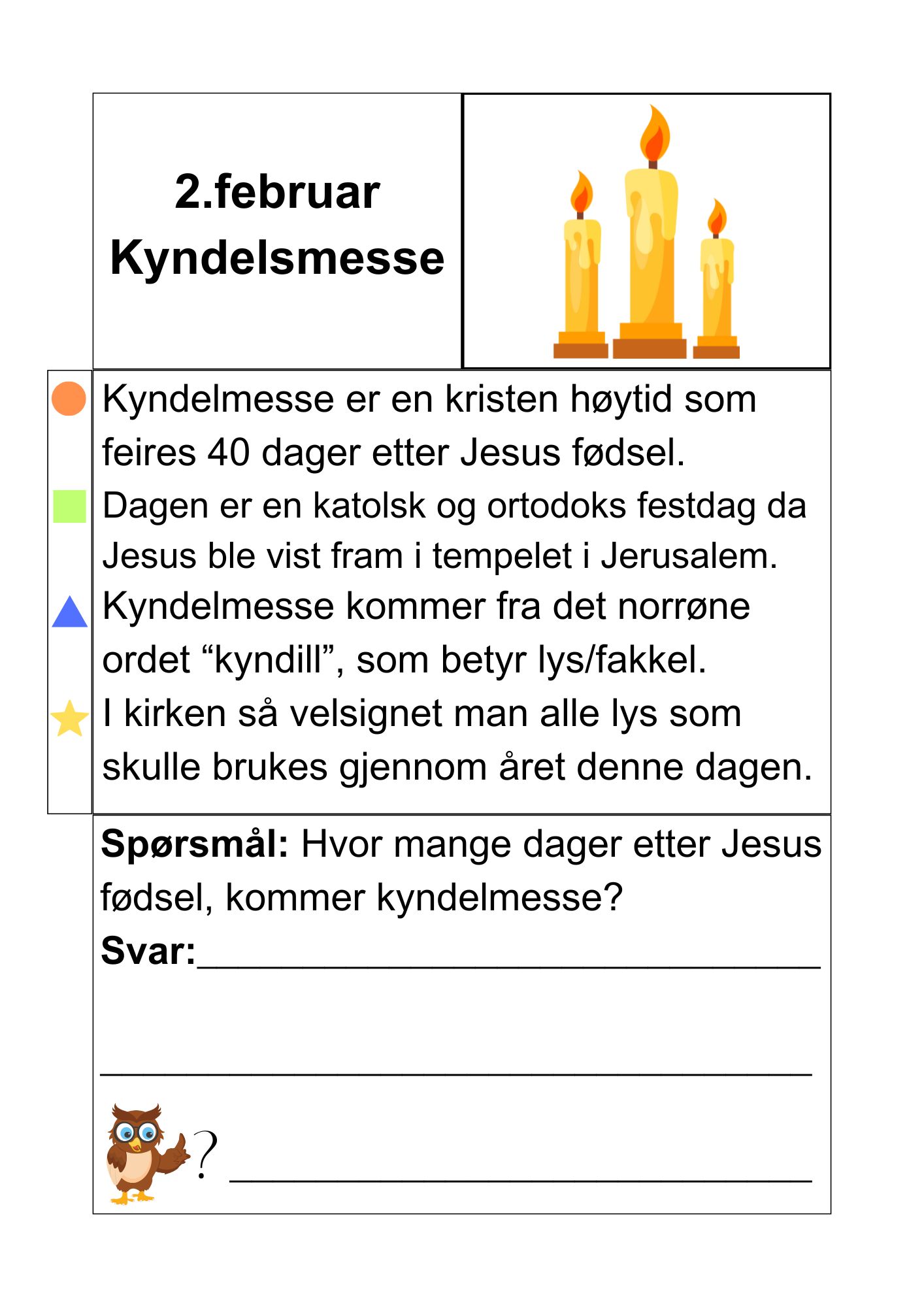 Februar måned - faktatekster om merkedager og kulturelle- og religiøse hendelser + små oppgaver - Bilde 3