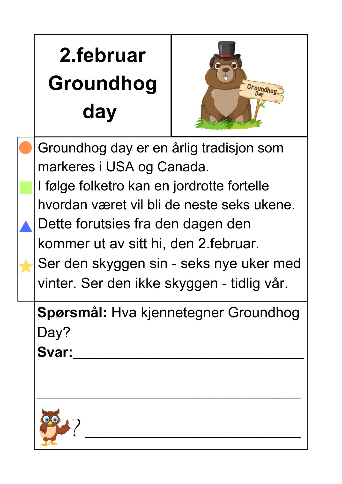 Februar måned - faktatekster om merkedager og kulturelle- og religiøse hendelser + små oppgaver - Bilde 5