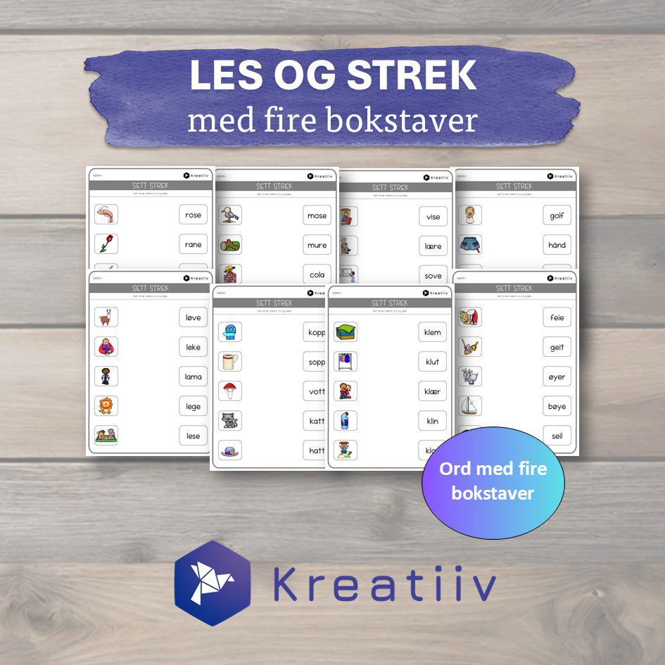 Les og sett strek - fire bokstaver - Bilde 2