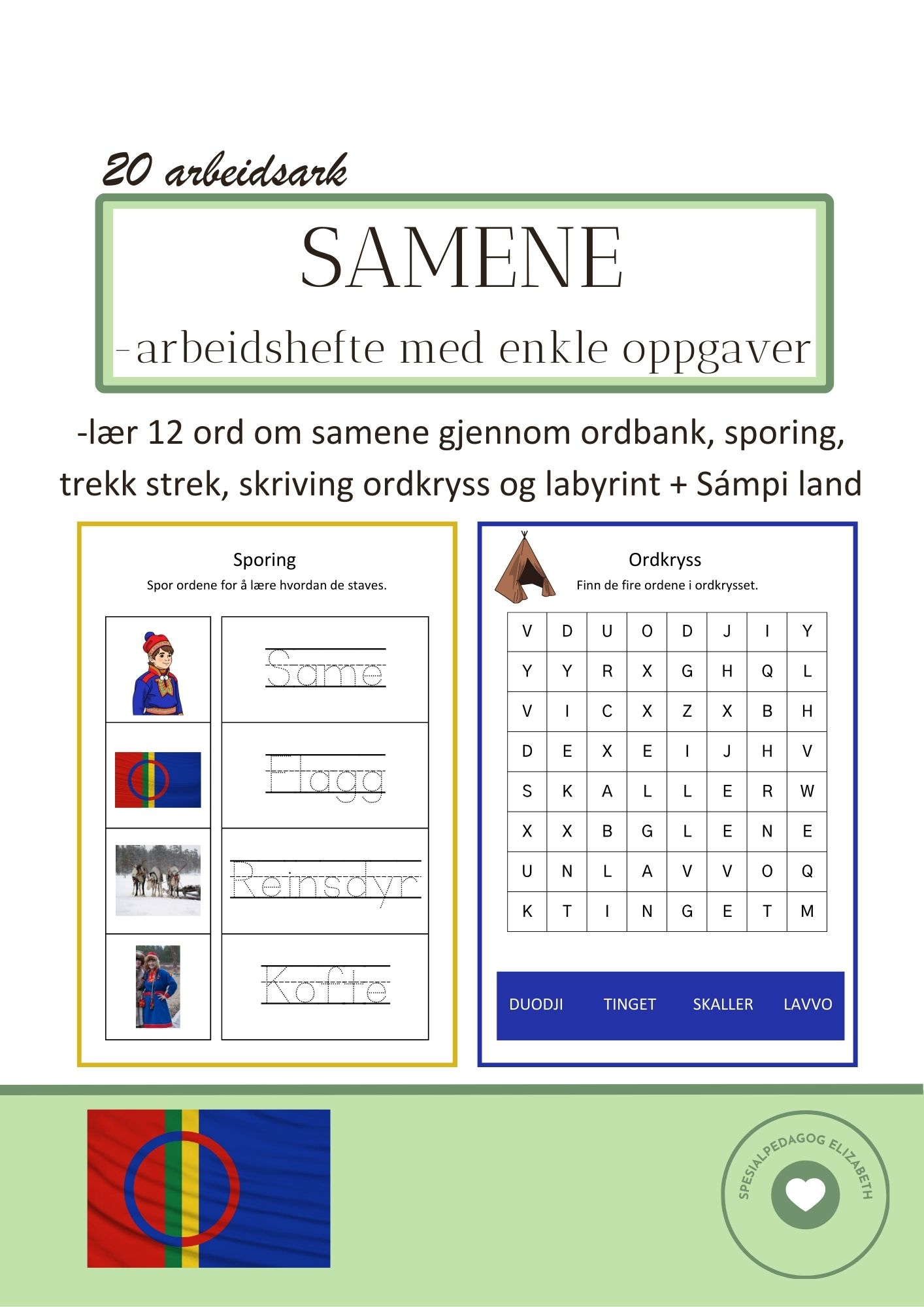 Samene - arbeidshefte med enkle oppgaver