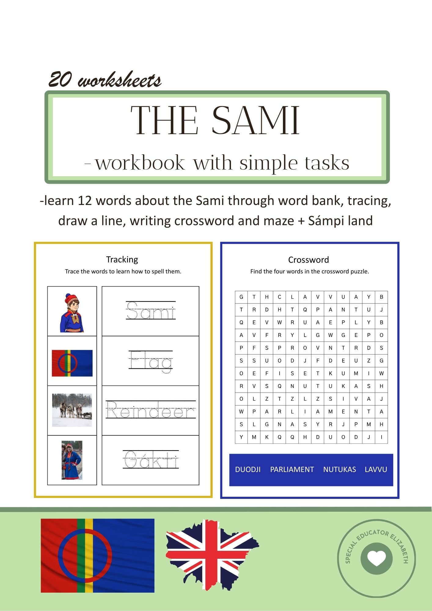 The Sami -workbook with simple tasks